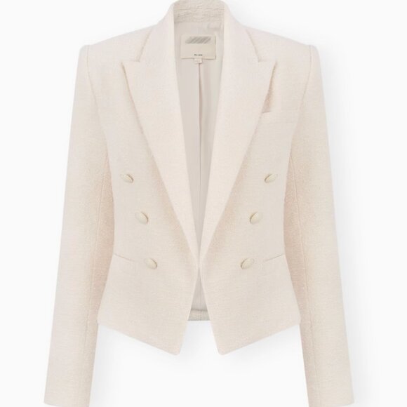 BEST L'AGENCE Brooke Open-Front Blazer Sz2/6 Ecru Cream Ivory Off White - Picture 12 of 14
